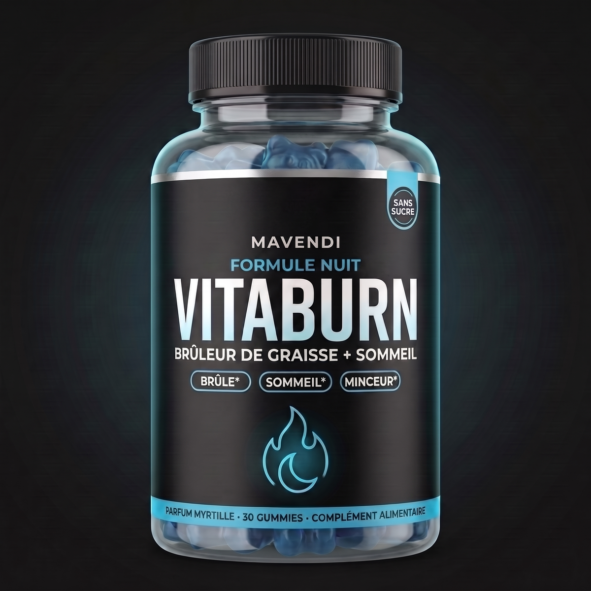 Vitaburn — Formule Nuit | Gummies Brûle-Graisse pour Homme à la Mélatonine