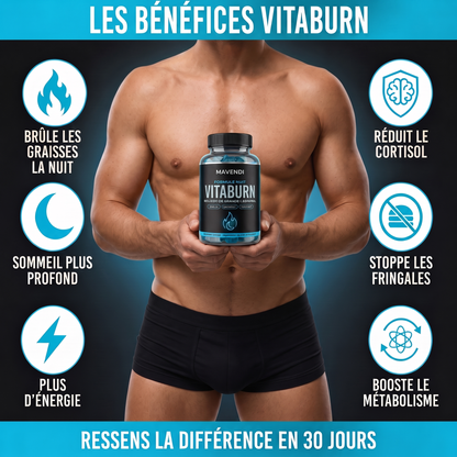 Vitaburn — Formule Nuit | Gummies Brûle-Graisse pour Homme à la Mélatonine