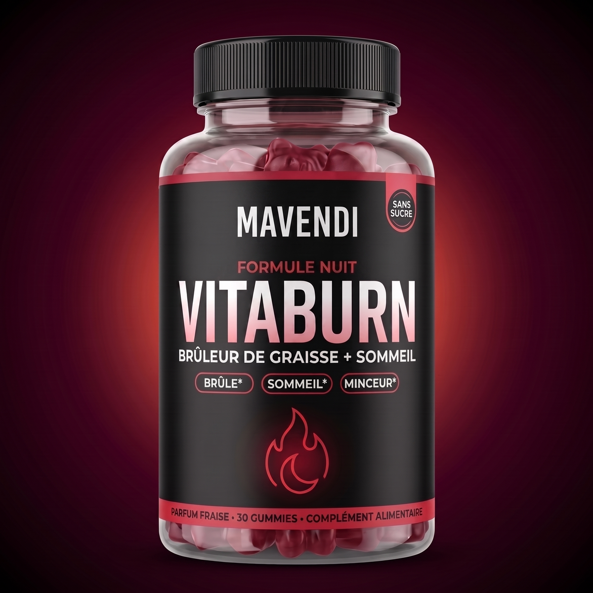 Vitaburn — Formule Nuit | Gummies Brûle-Graisse pour Homme à la Mélatonine